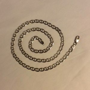 Mariner Hammered Link Chain in Solid Sterling